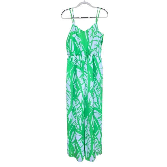 Lilly Pulitzer For Target Green/White Tropical Jumpsuit Romper Womens Size Med - Picture 3 of 8